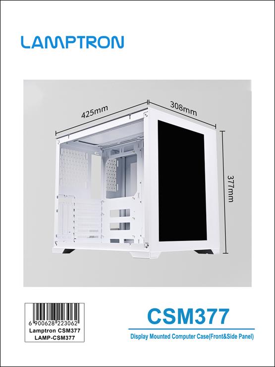 Lamptron PC Hardware Monitor Case CSM377(Front&Side Display)White